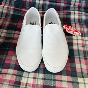 Vans Women's White Slip-On Sneakers